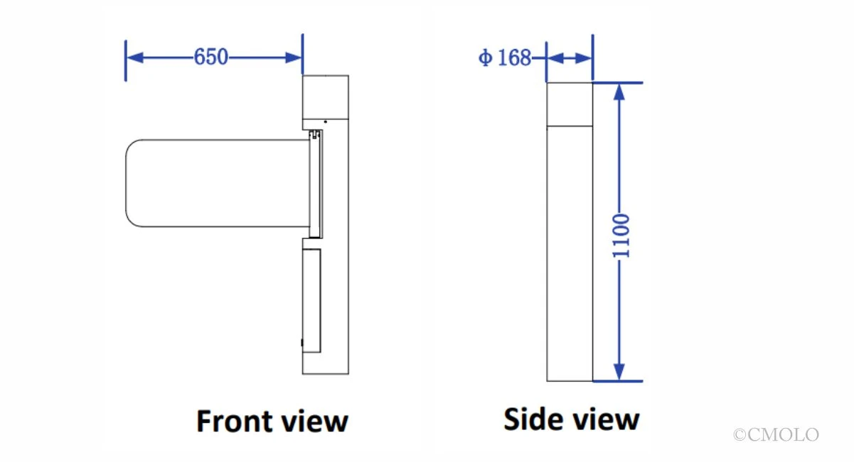 Cylindrical Type Security Half Height Glass Turnstile CPW-321AS Cylindrical Type Security Half Height Glass Turnstile CPW-321AS